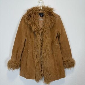Mixit Penny Lane Coat VTG Suede Leather Large Y2K Boho